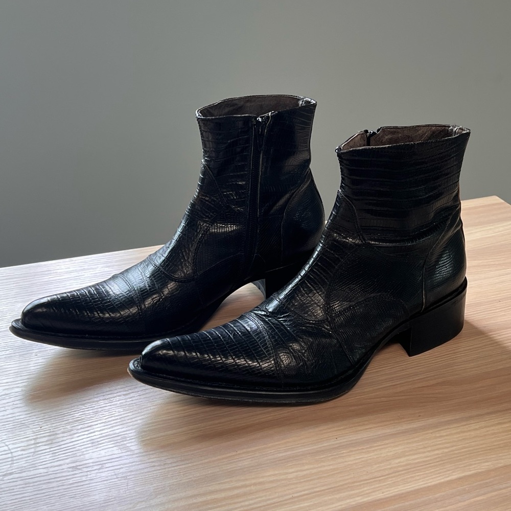 Brumass Lavorate Fatte italian black leather boots